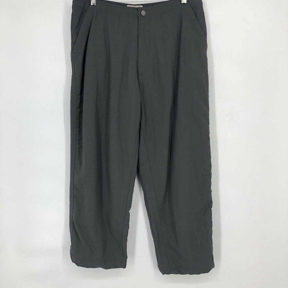 Rail Riders Womens Size 14 Nylon Cropped Pants Gray Fleece Lined Hiking Outdoor
